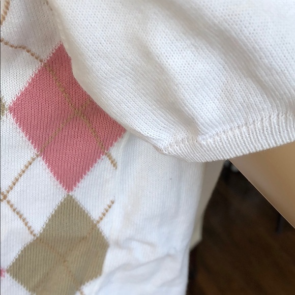 Burberry Pink and White Argyle Wrap Sweater - Picture 7 of 16